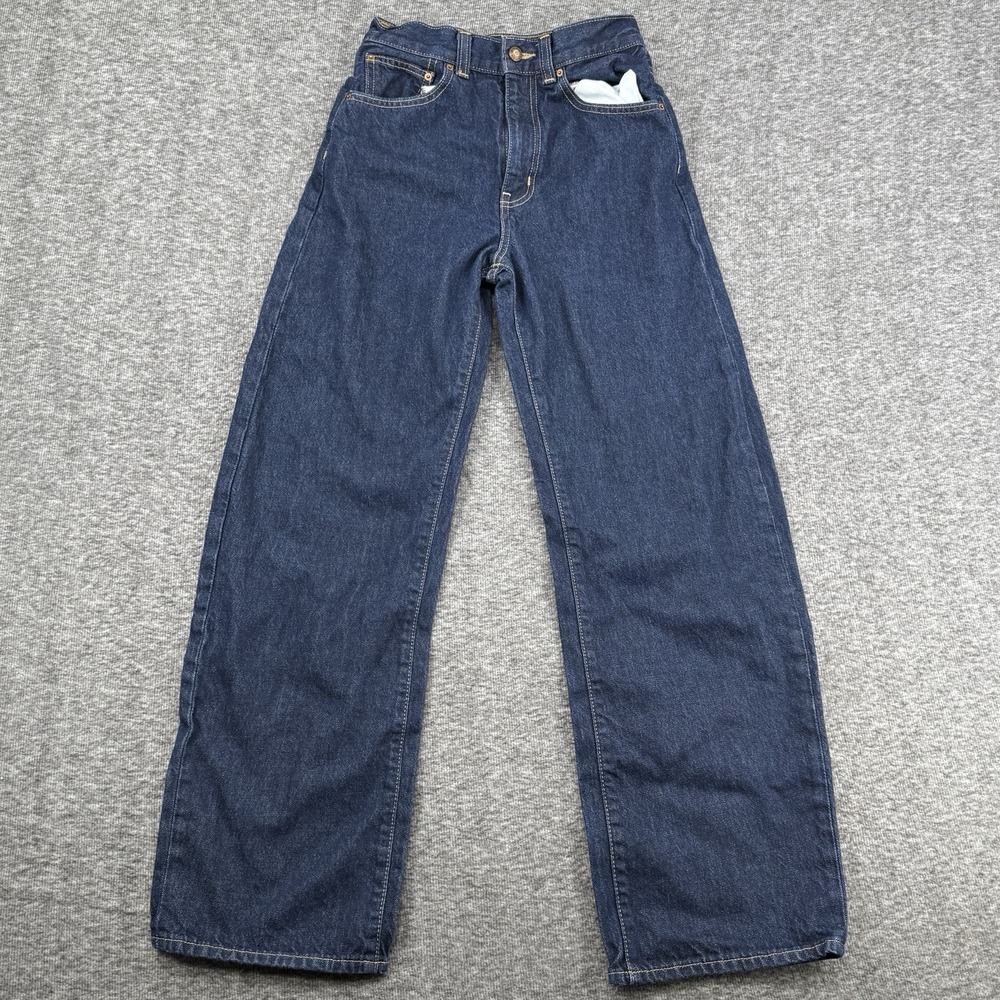 Madewell Womens High Rise Wide Leg Jeans Size 25 Dark Rinse Made in USA Cotton
